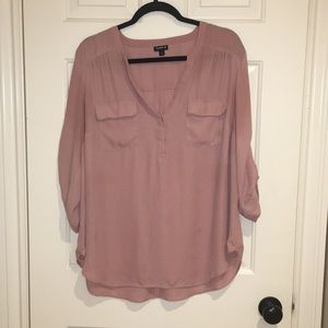 Torrid- 3/4 length sleeve pink blouse